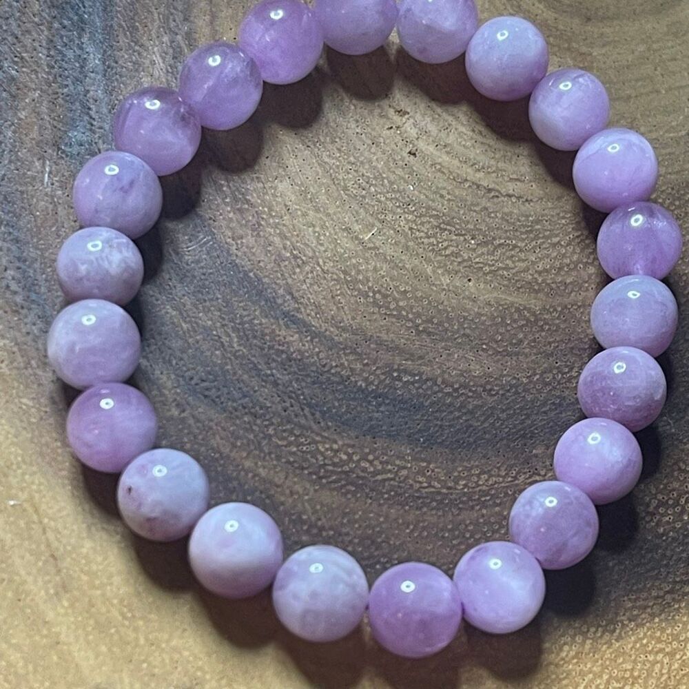 Kunzite fuchsia pink purple 8mm 7” ONE beaded stretch bracelet new crystal beads